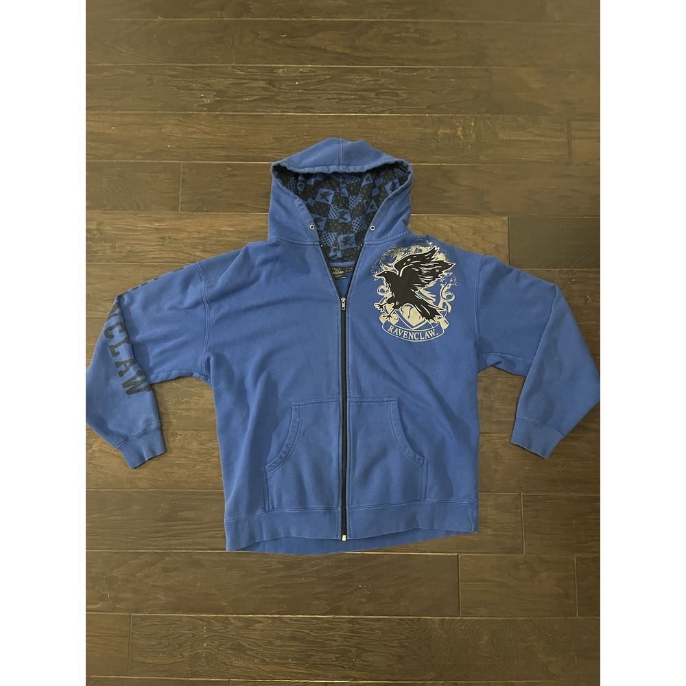 Universal Studios Harry Potter Ravenclaw Blue Full Zip Hoodie Mens Large L